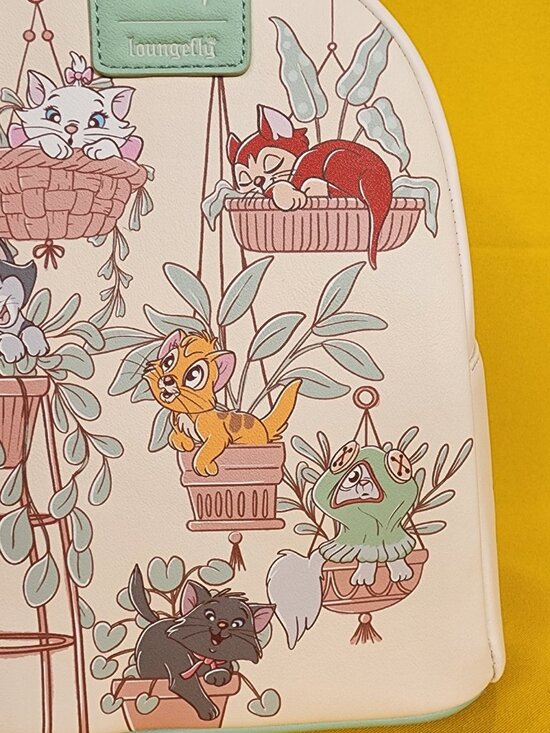 Loungefly Disney Cats & Plants Mini Backpack Soft Tag Marie Figaro Oliver NEW